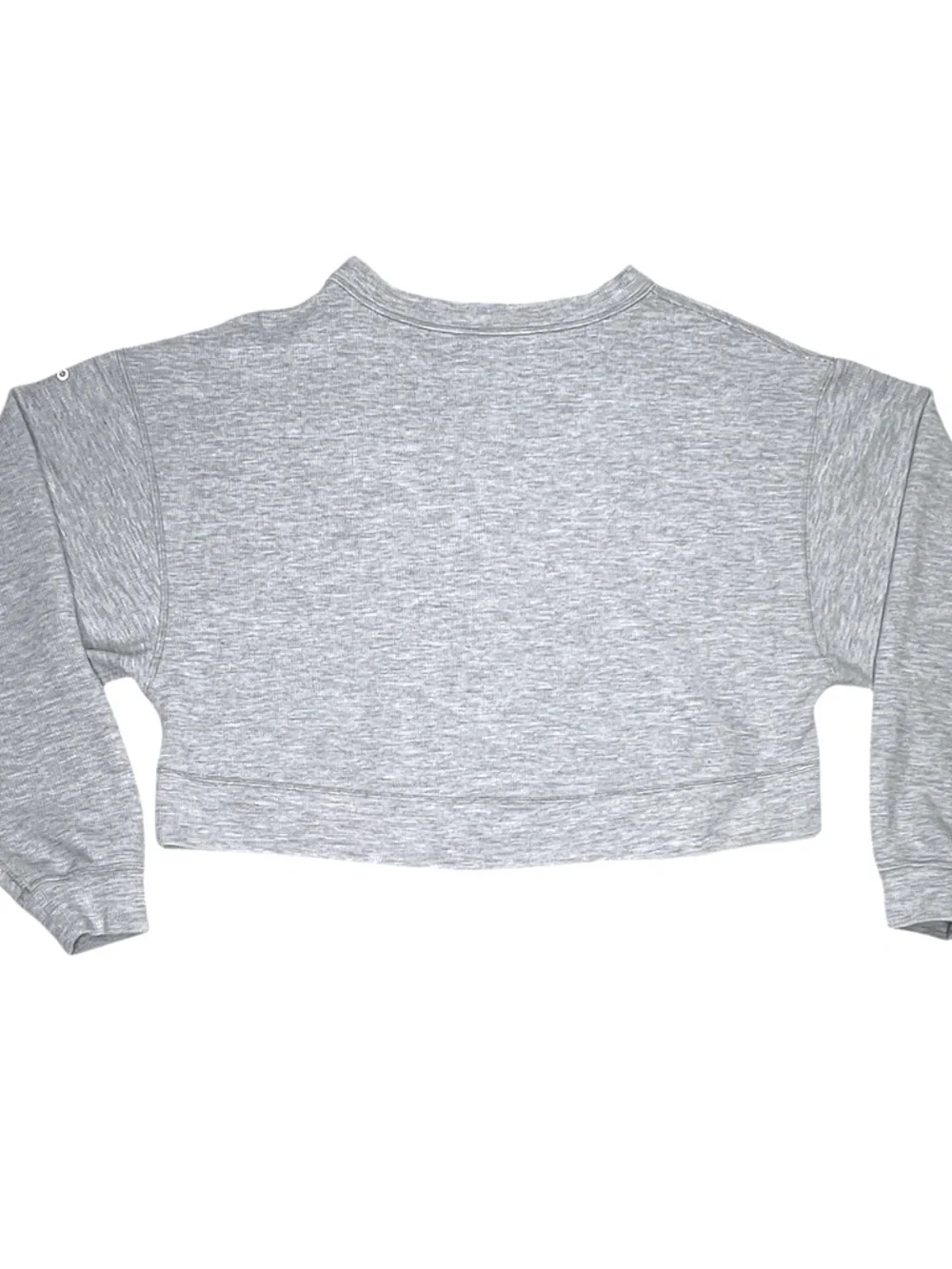 Alo Yoga Micro Waffle Pleasant Cropped Henley in Gray Size Small